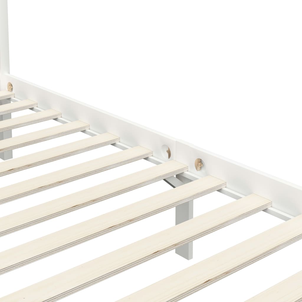 Hemelbedframe Massief Grenenhout 90 x 200 cm Wit