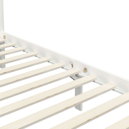 Hemelbedframe Massief Grenenhout 90 x 200 cm Wit