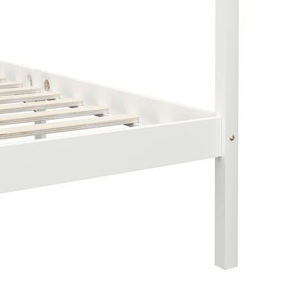 Hemelbedframe Massief Grenenhout 90 x 200 cm Wit