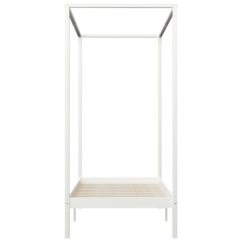 Hemelbedframe Massief Grenenhout 100 x 200 cm Wit