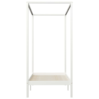 Hemelbedframe Massief Grenenhout 100 x 200 cm Wit