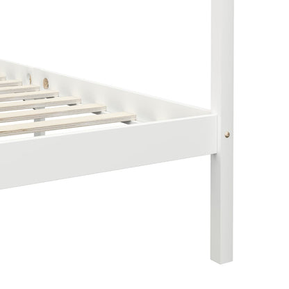 Hemelbedframe Massief Grenenhout 100 x 200 cm Wit