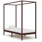 Canopy Bed Frame Solid Pine Wood Dark Brown 90x200 cm