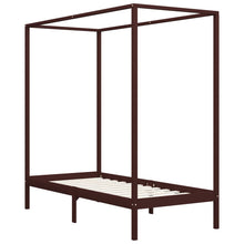 Hemelbedframe Massief Grenenhout 90 x 200 cm Donkerbruin