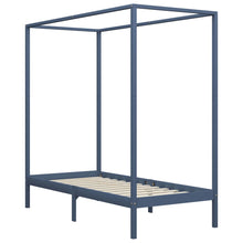 Hemelbedframe Massief Grenenhout 90 x 200 cm Grijs