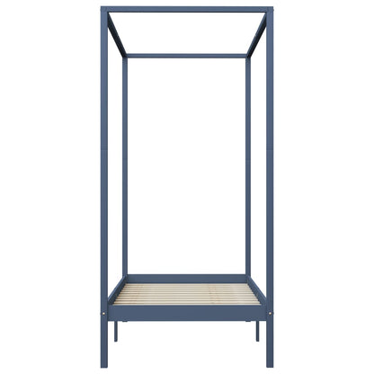 Hemelbedframe Massief Grenenhout 90 x 200 cm Grijs