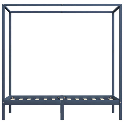 Hemelbedframe Massief Grenenhout 100 x 200 cm Grijs