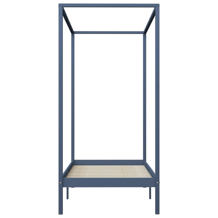 Hemelbedframe Massief Grenenhout 100 x 200 cm Grijs