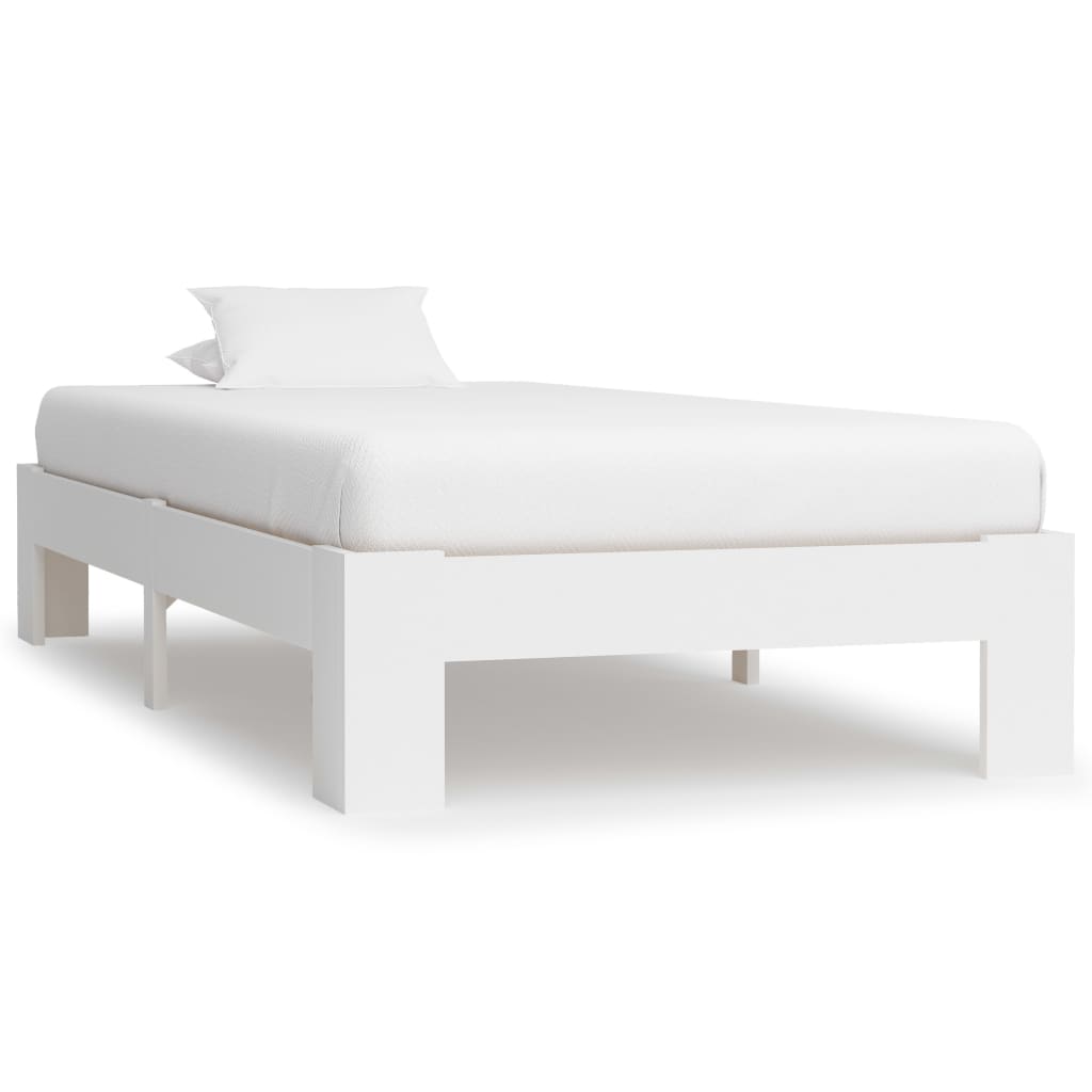Bedframe Massief Grenenhout 90 x 200 cm Wit