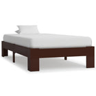 Solid Pine Wood Bed Frame Dark Brown 90x200 cm