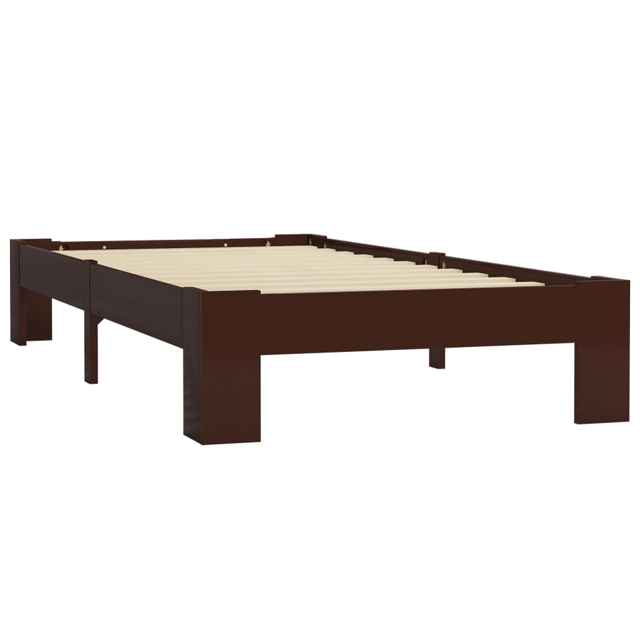 Bedframe Massief Grenenhout 90 x 200 cm Donkerbruin