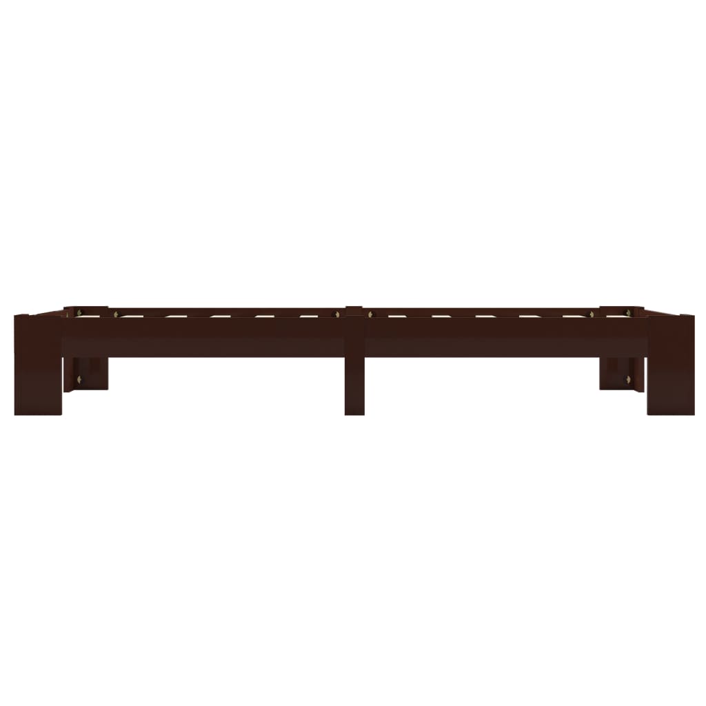 Bedframe Massief Grenenhout 90 x 200 cm Donkerbruin