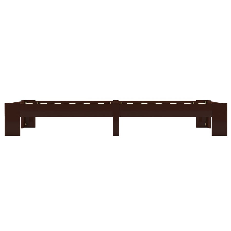 Bedframe Massief Grenenhout 90 x 200 cm Donkerbruin