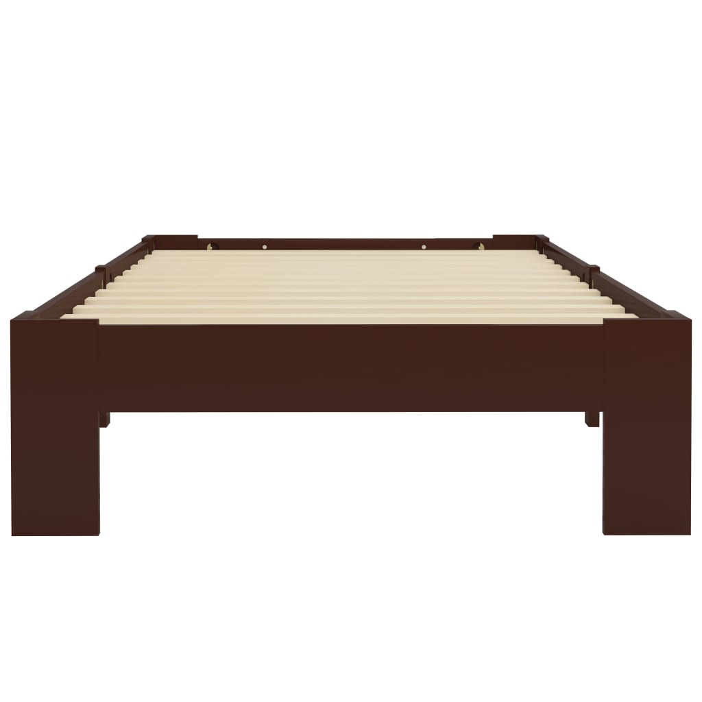 Bedframe Massief Grenenhout 90 x 200 cm Donkerbruin