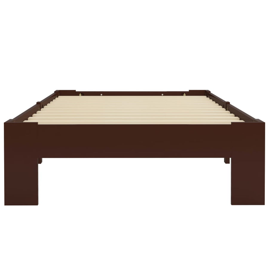Bedframe Massief Grenenhout 90 x 200 cm Donkerbruin