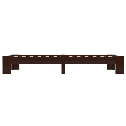 Bedframe Massief Grenenhout 100 x 200 cm Donkerbruin