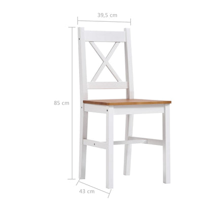 -Delige Eethoek Grenenhout 7 Wit en bruin