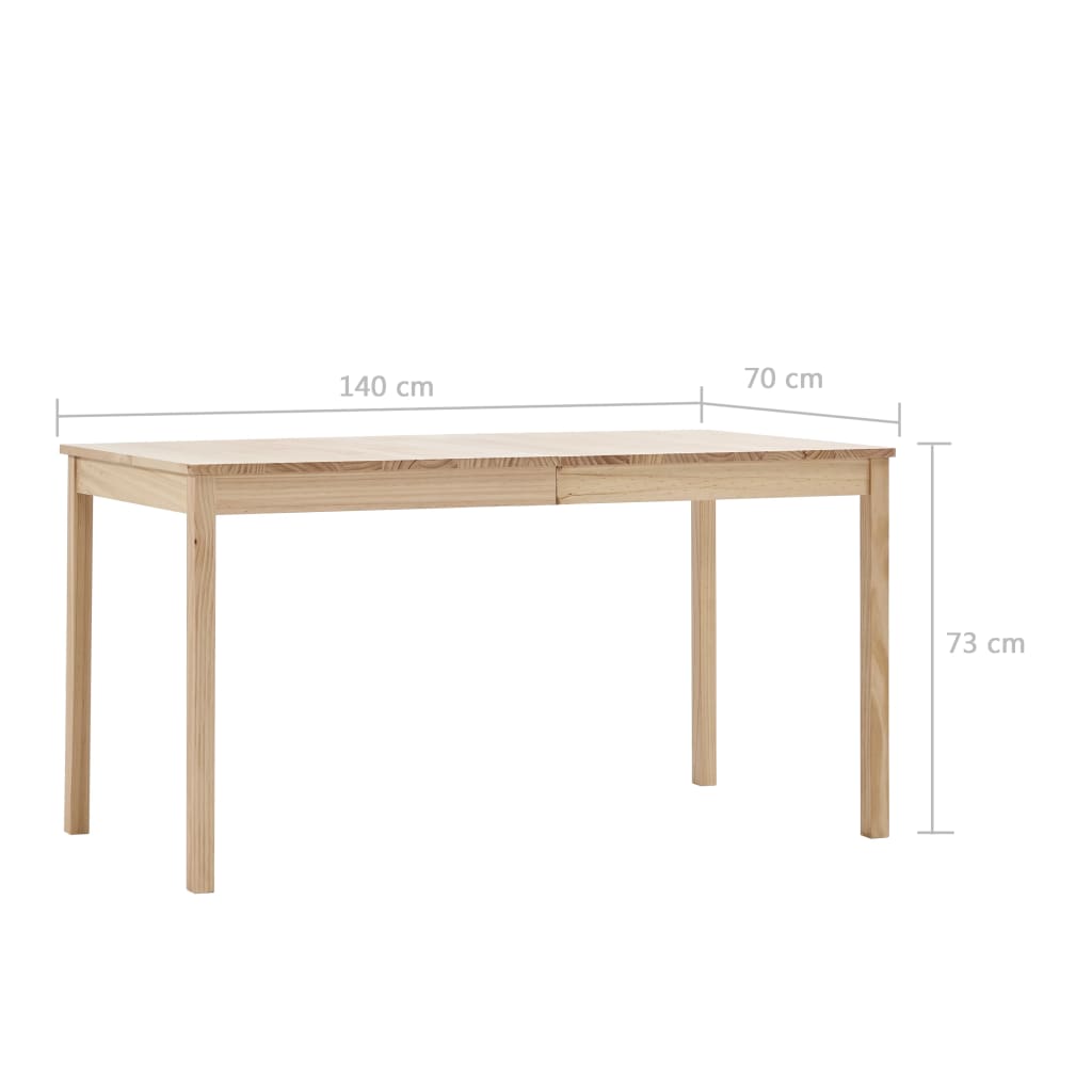 Eettafel Grenenhout 140 x 70 x 73 cm