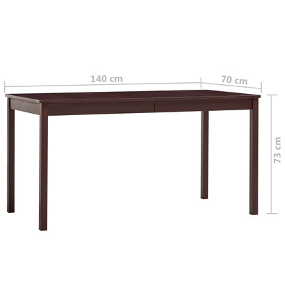 Eettafel 140x70x73 cm grenenhout donkerbruin 140 x 70 x 73 cm Donkerbruin