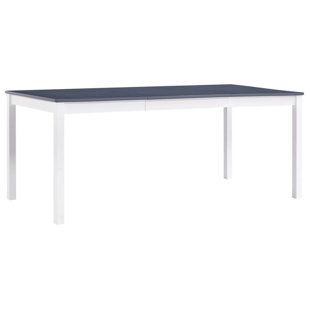 Eettafel 180x90x73 cm grenenhout wit en grijs 180 x 90 x 73 cm Wit en grijs