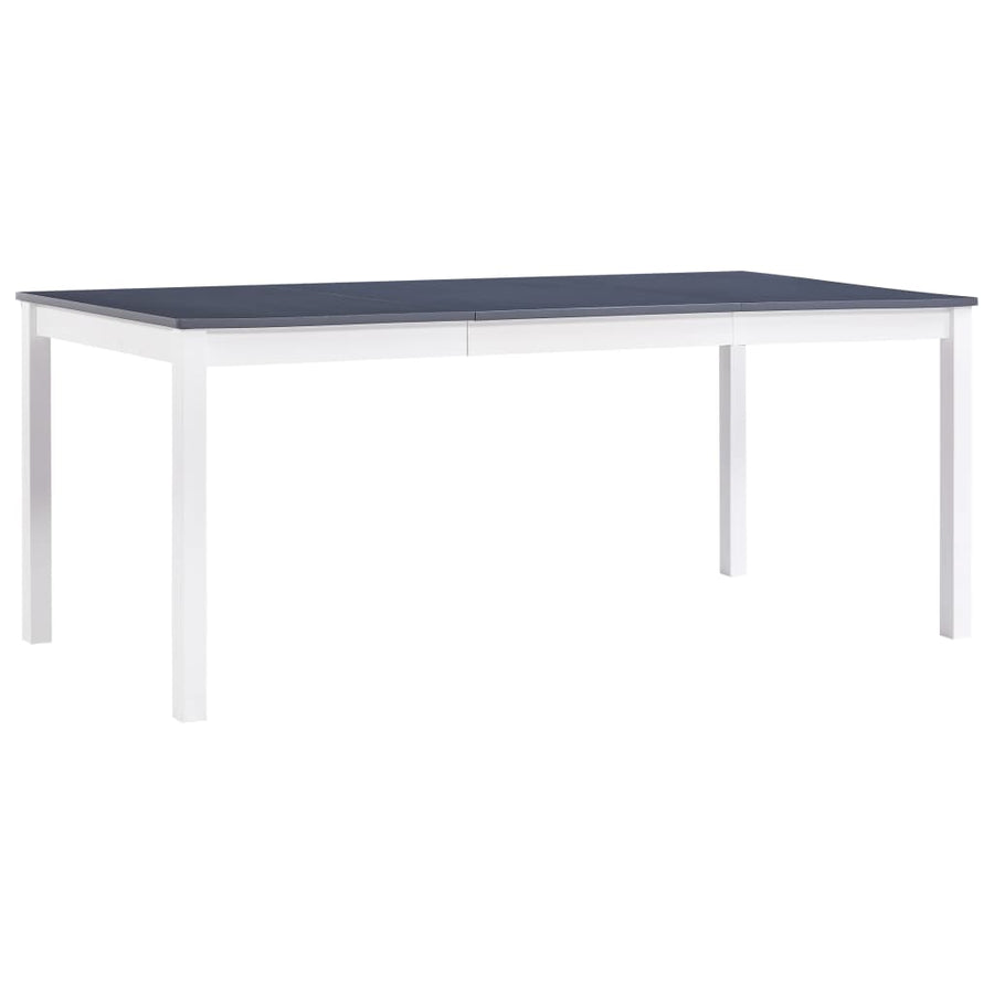 Eettafel 180x90x73 cm grenenhout wit en grijs 180 x 90 x 73 cm Wit en grijs