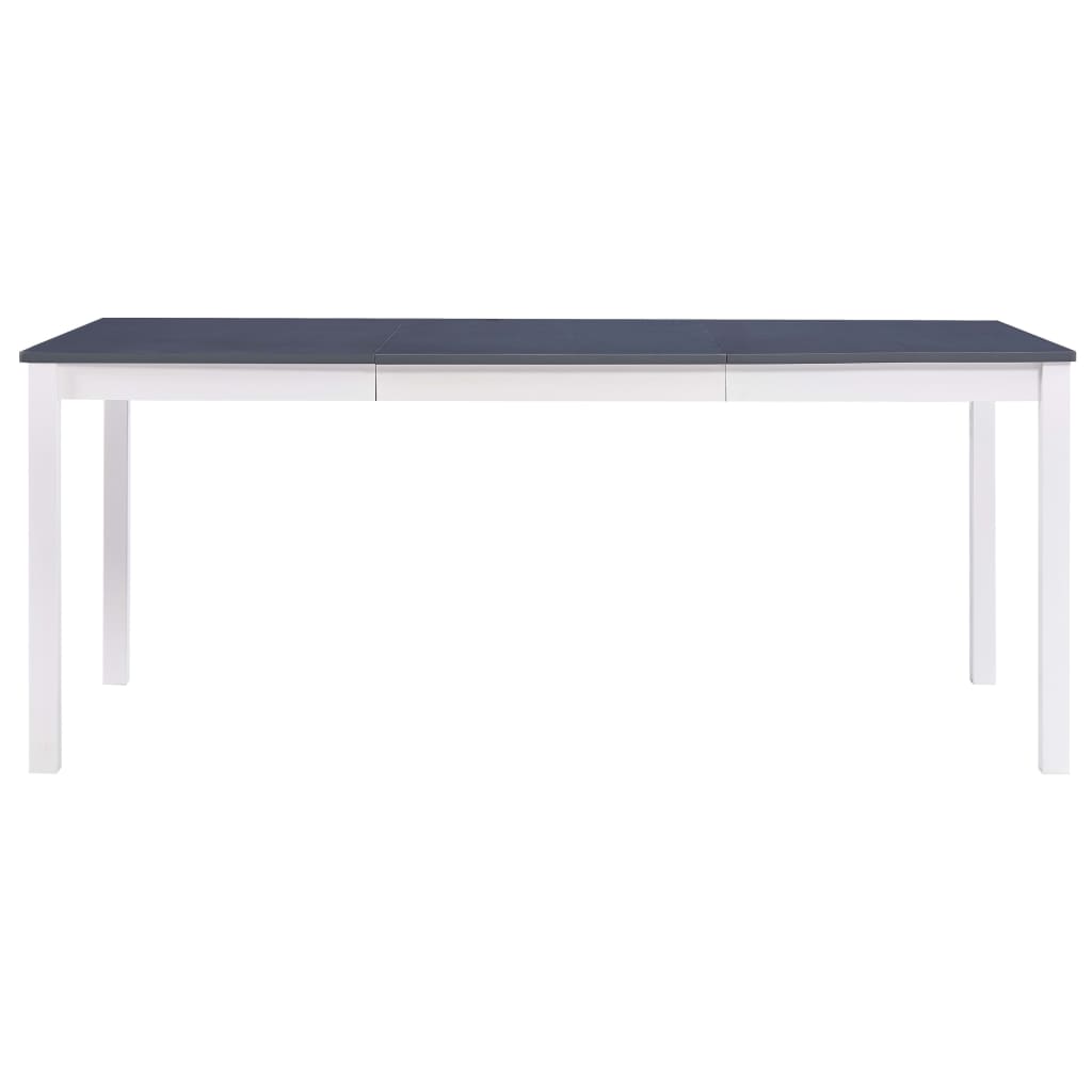Eettafel 180x90x73 cm grenenhout wit en grijs 180 x 90 x 73 cm Wit en grijs