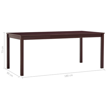 Eettafel 180x90x73 cm grenenhout donkerbruin 180 x 90 x 73 cm Donkerbruin