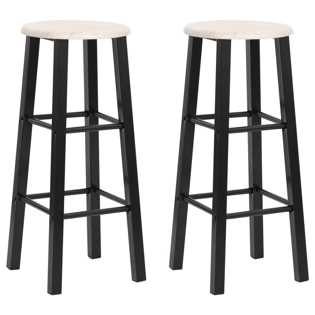 Barkrukken Mdf Zwart en hout