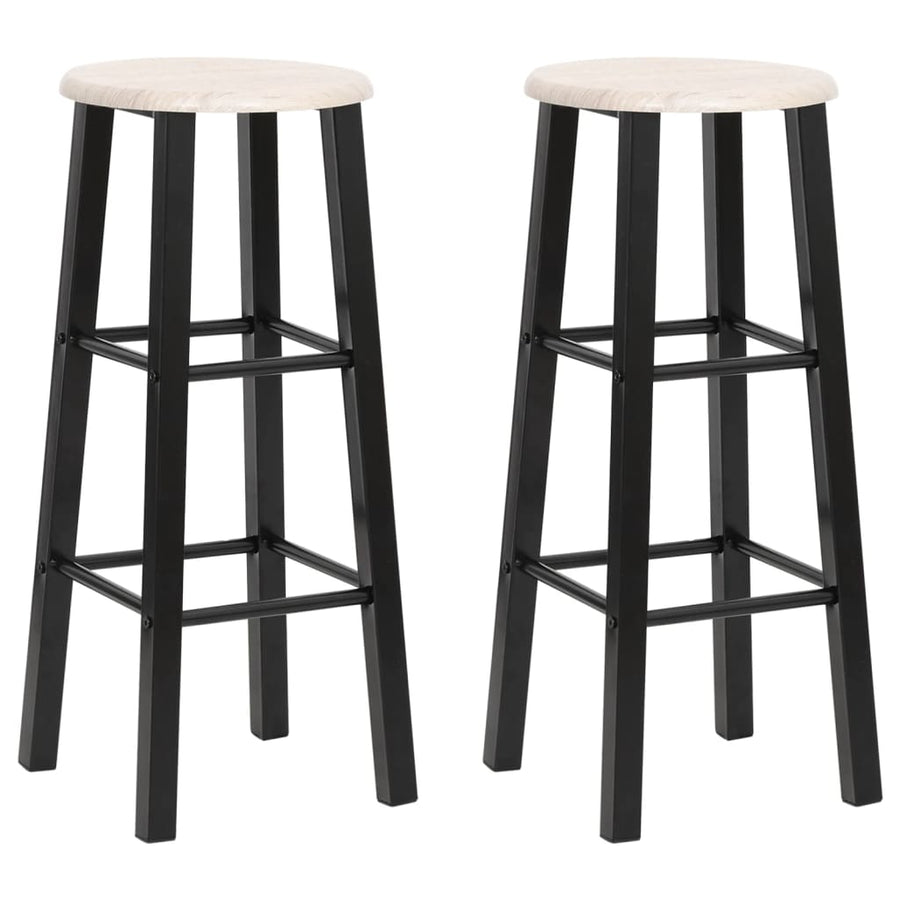 Barkrukken Mdf Zwart en hout