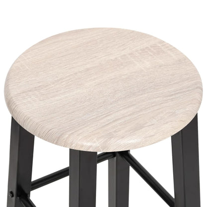 Barkrukken Mdf Zwart en hout