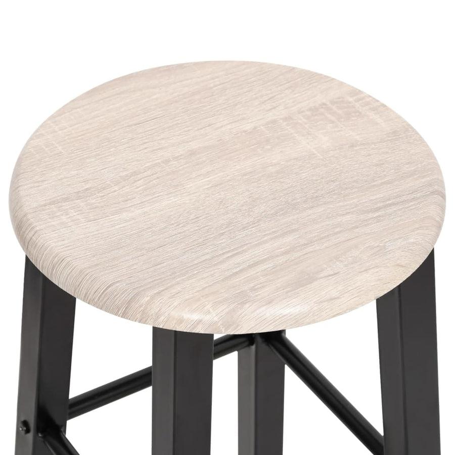 Barkrukken Mdf Zwart en hout