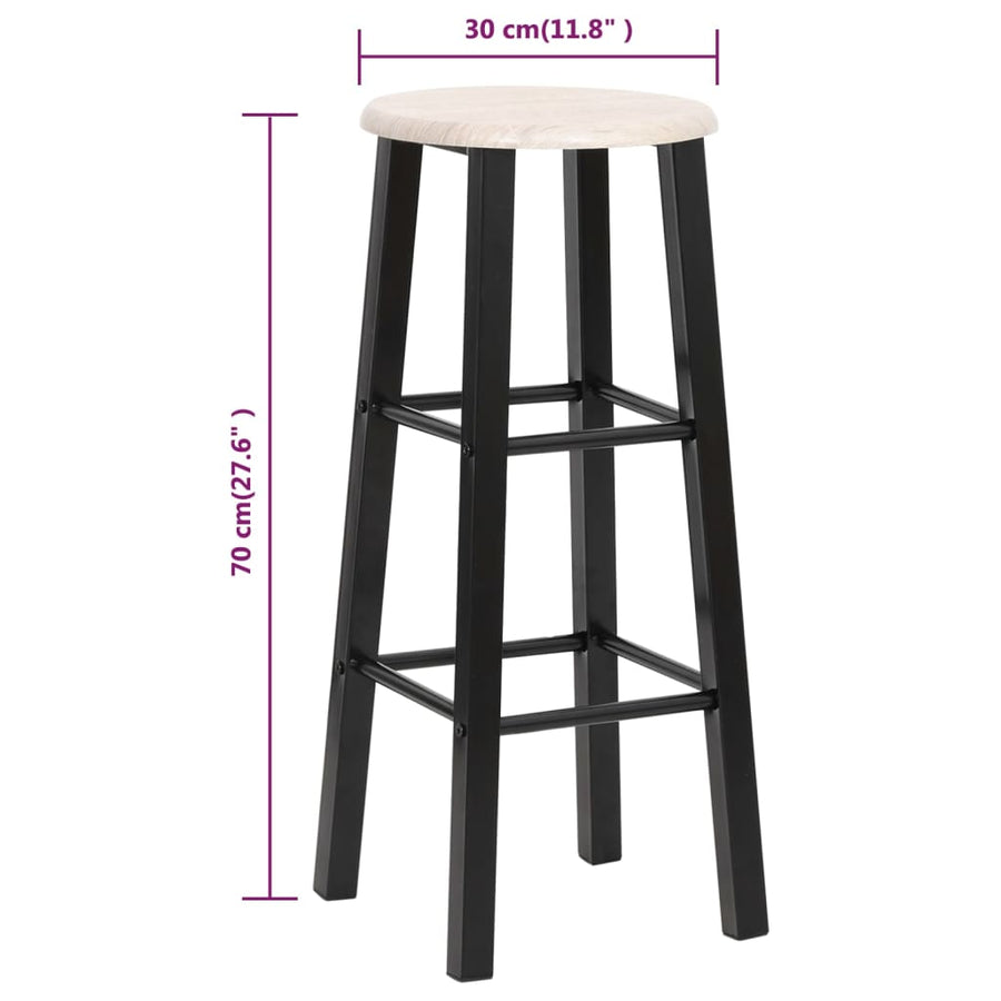 Barkrukken Mdf Zwart en hout