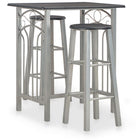 3-piece Bar Set wood and steel black