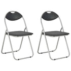 Eetkamerstoelen inklapbaar 2 st kunstleer zwart 44x43x80.5 cm