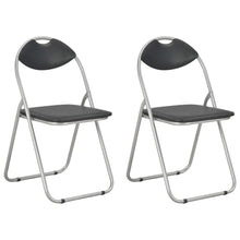 Eetkamerstoelen Inklapbaar Kunstleer 2 Zwart