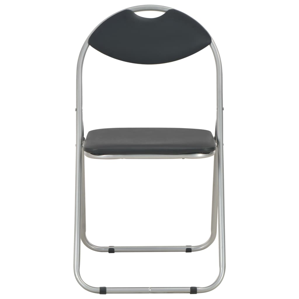 Eetkamerstoelen Inklapbaar Kunstleer 2 Zwart