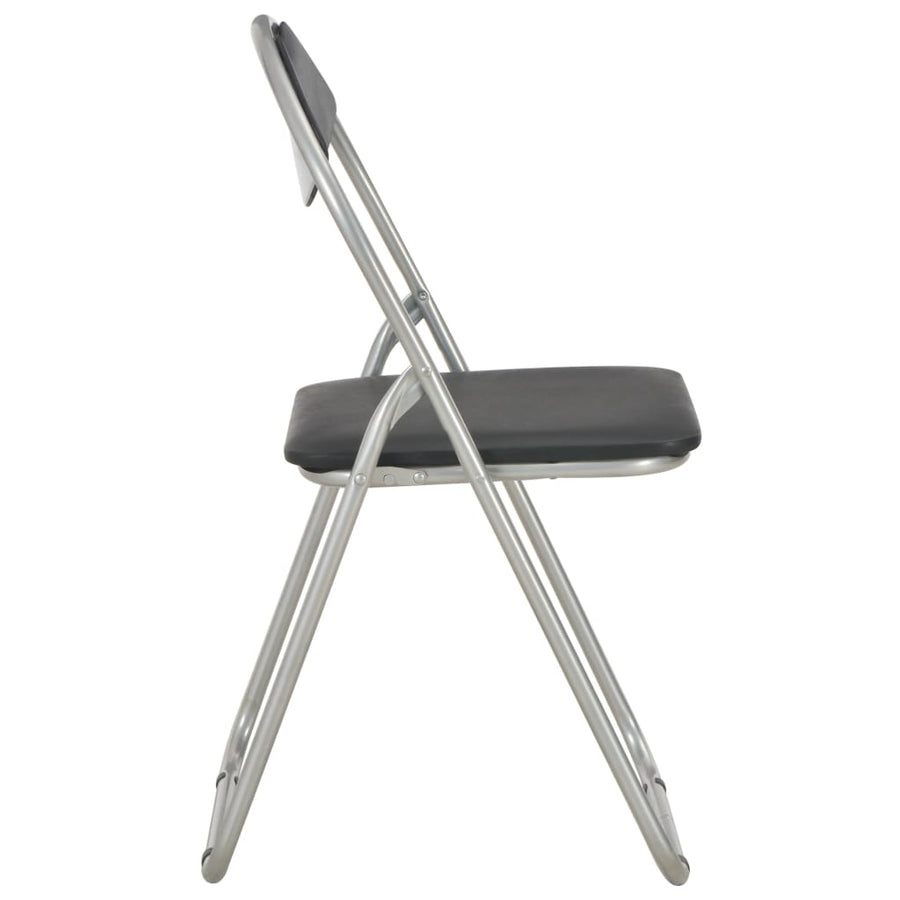 Eetkamerstoelen Inklapbaar Kunstleer 2 Zwart