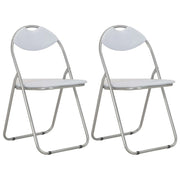 Eetkamerstoelen inklapbaar 2 stuks kunstleer wit