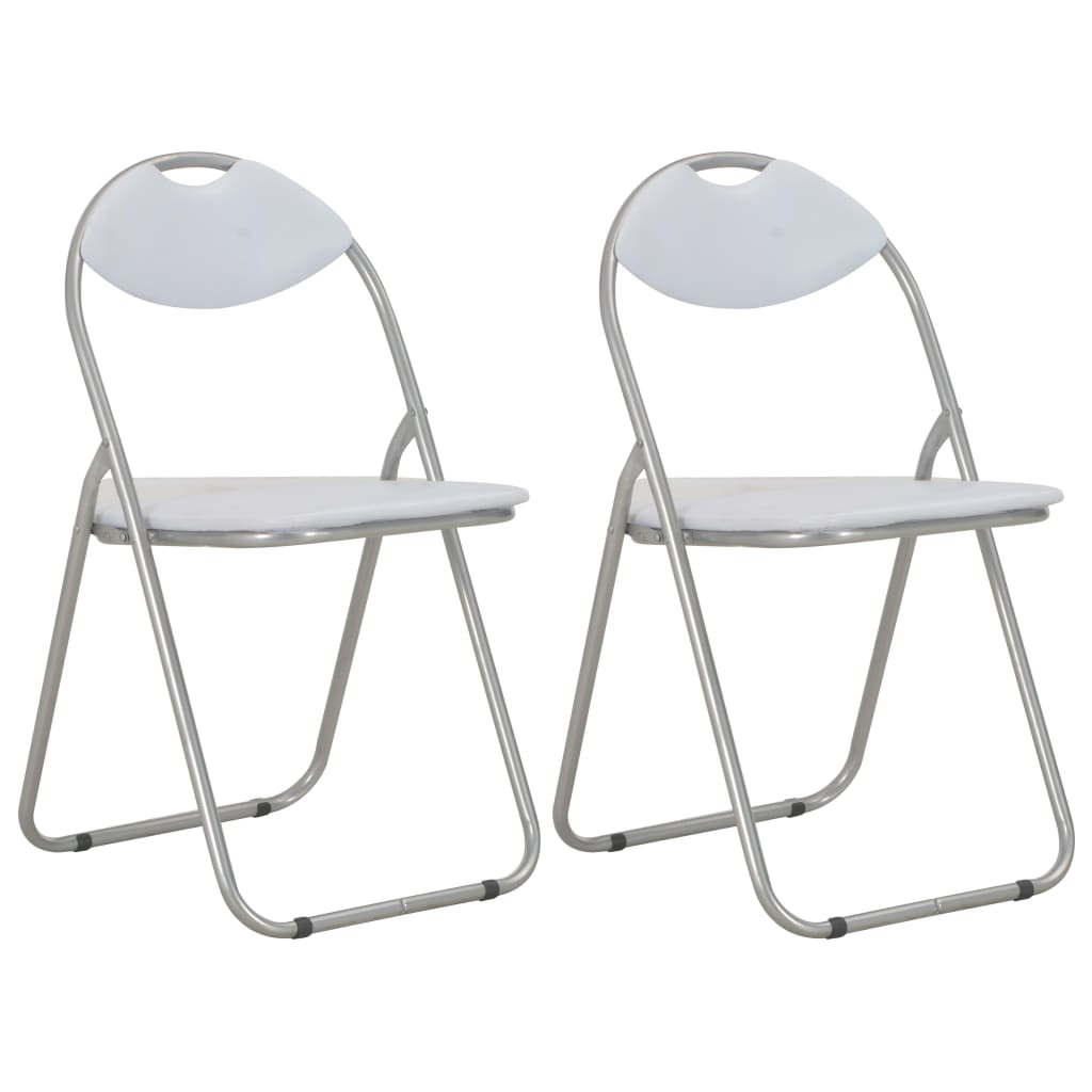 Eetkamerstoelen Inklapbaar Kunstleer 2 Wit