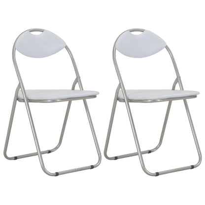 Eetkamerstoelen Inklapbaar Kunstleer 2 Wit