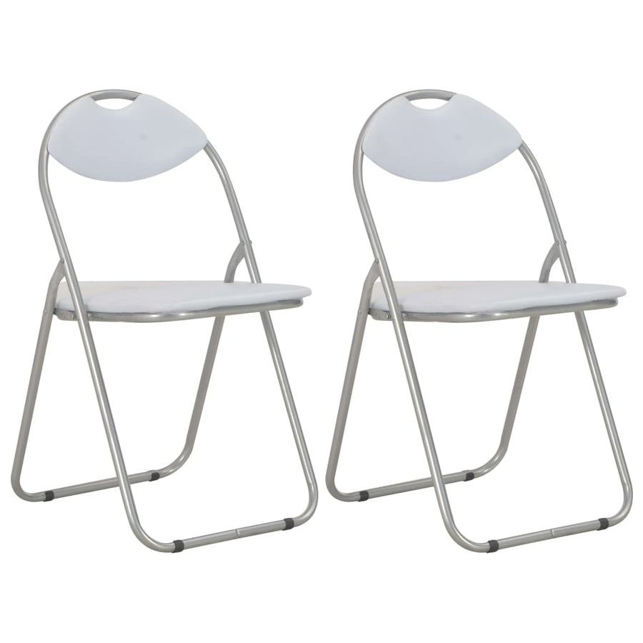Eetkamerstoelen Inklapbaar Kunstleer 2 Wit
