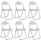 Klapstoelen 6 stuks kunstleer wit