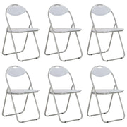 Klapstoelen 6 stuks kunstleer wit