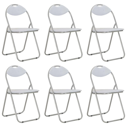 Eetkamerstoelen Inklapbaar Kunstleer 6 Wit