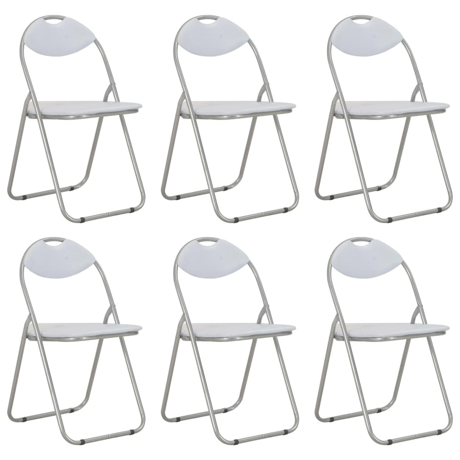 Eetkamerstoelen Inklapbaar Kunstleer 6 Wit