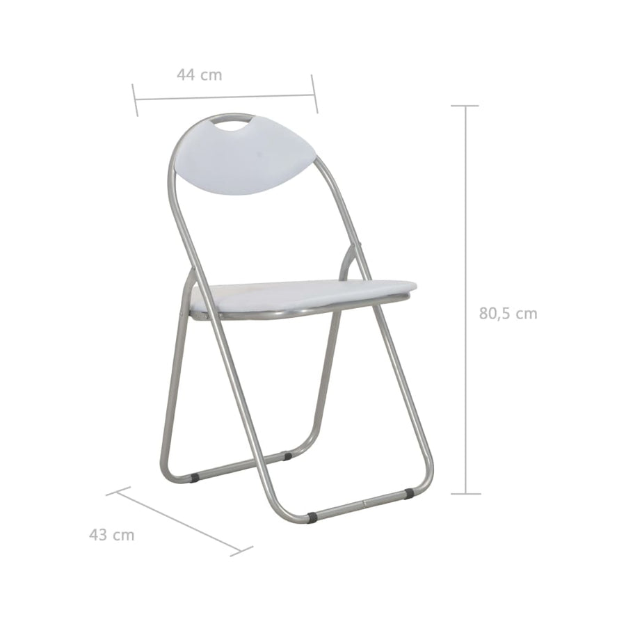 Eetkamerstoelen Inklapbaar Kunstleer 6 Wit