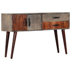 Console table 120x35x75 cm solid rough mango wood grey