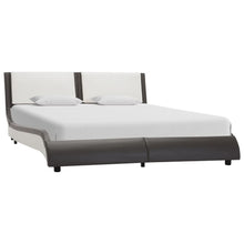 Bedframe Met Led Kunstleer Grijs En Wit 120X190 Cm
