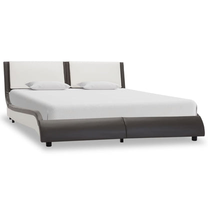 Bedframe Met Led Kunstleer Grijs En Wit 120X190 Cm