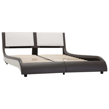 Bedframe Met Led Kunstleer Grijs En Wit 120X190 Cm